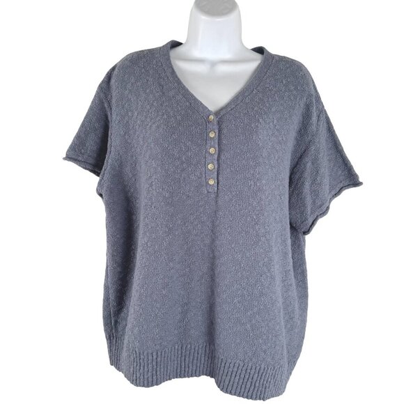 L.L. Bean Midweight Cotton Slub Sweater Henley Short-Sleeve XL NWT TP-3061 - Picture 1 of 10